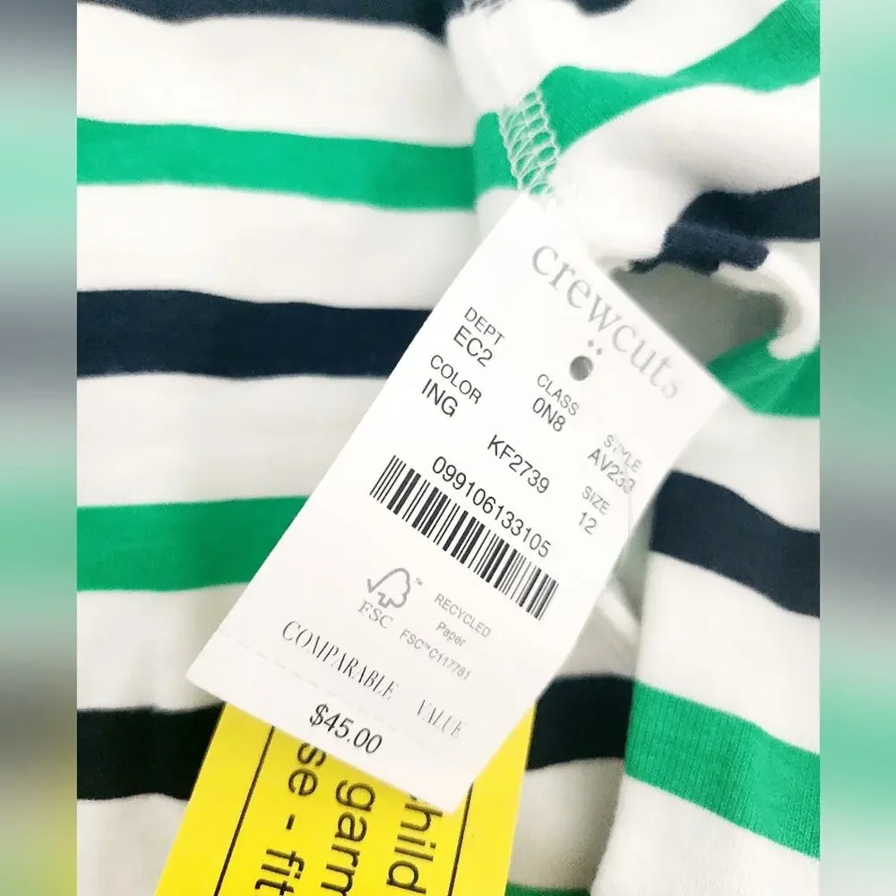 12 New Crewcuts Striped Kids Pajamas